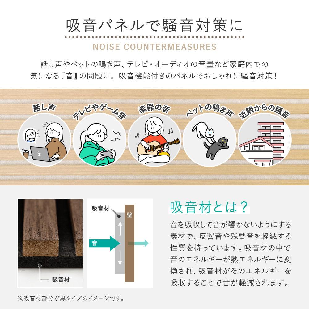 壁をおしゃれにDIYできる吸音パネル（同色6枚組）工事不要・簡単施工