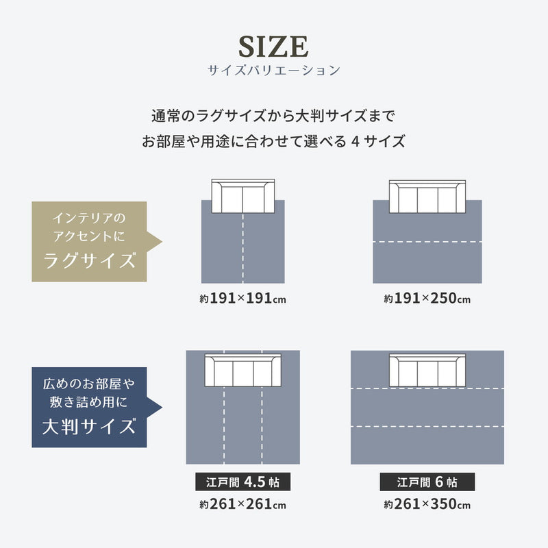 上質な国産い草を100%使用したい草ラグ 築彩 裏貼り加工