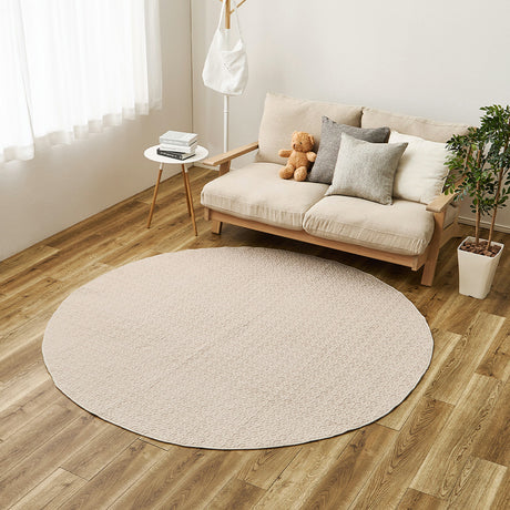 イブル 綿100％の洗えるラグ マルチカバーやベッドカバーとしても使える 円形