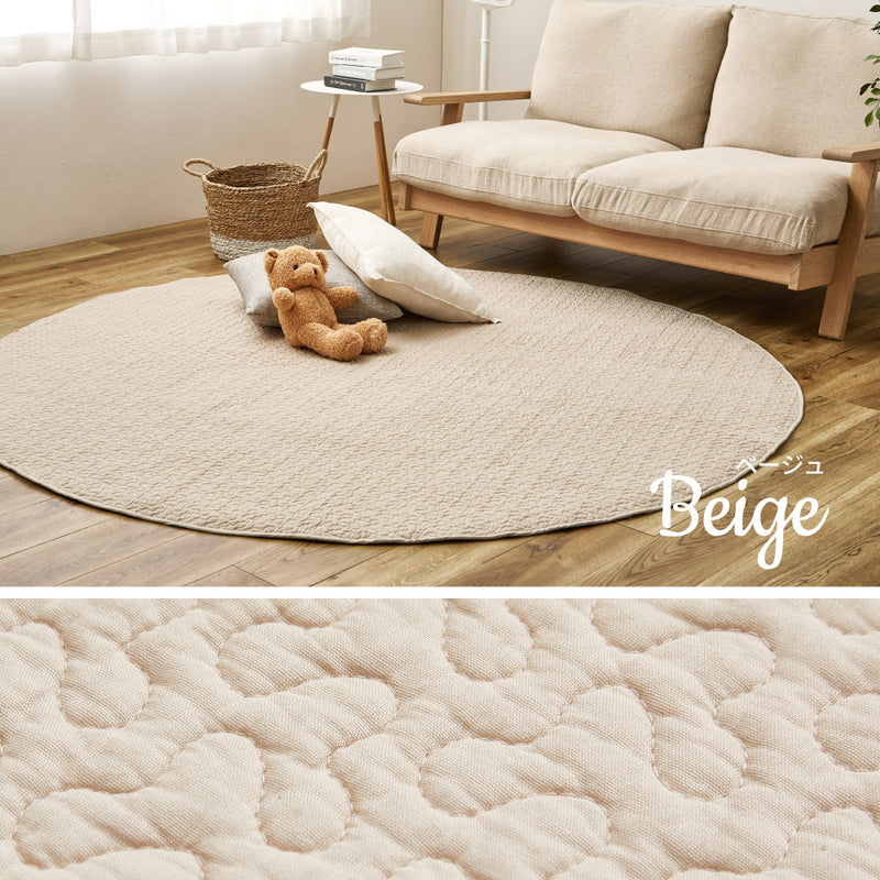イブル 綿100％の洗えるラグ マルチカバーやベッドカバーとしても使える 円形