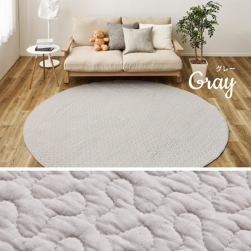 イブル 綿100％の洗えるラグ マルチカバーやベッドカバーとしても使える 円形