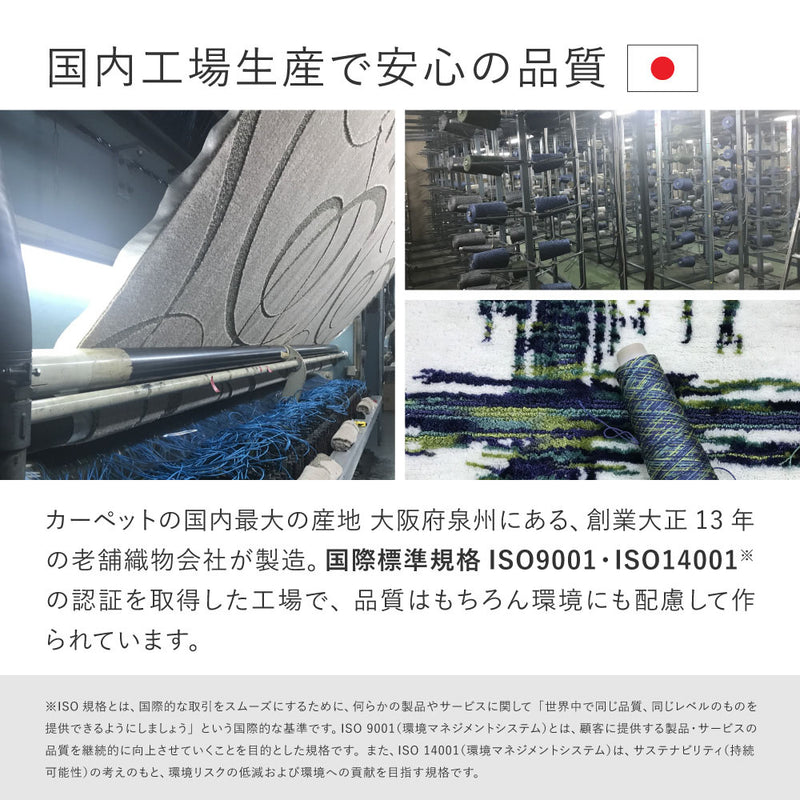 ウイルスや花粉を吸着して分解するラグ 国産タフトラグ