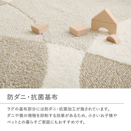 ウイルスや花粉を吸着して分解するラグ 国産タフトラグ