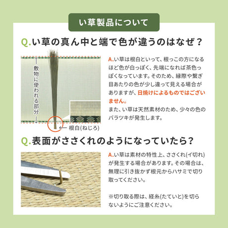 上質な国産い草のみを使用したい草ラグ エンペラー 裏貼り加工