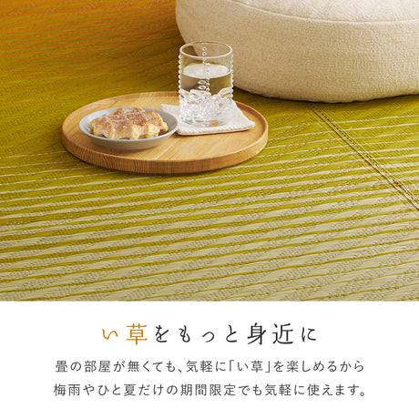 美しいグラデーションデザインのい草ラグ（裏貼り）　彩風 いろかぜ