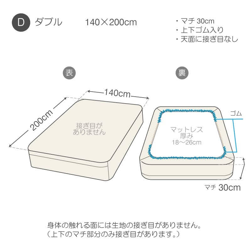 綿100%ボックスシーツ ソリッド なめらかで張りのある触り心地