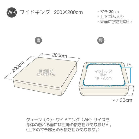 サラッとして快適なガーゼボックスシーツ ワイドキング ダブルガーゼ なめらかな風合いが心地よい【Fab the Home】