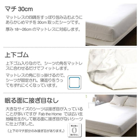 ホテル品質のコットンボックスシーツ ファインコットン エジプト産超長綿でワンランク上の肌触り【Fab the Home】