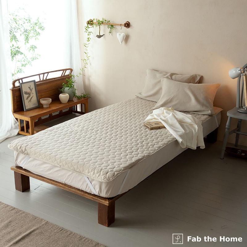 上質なリネン麻の敷きパッド ファインリネン ワンウォッシュ シングル【Fab the Home】