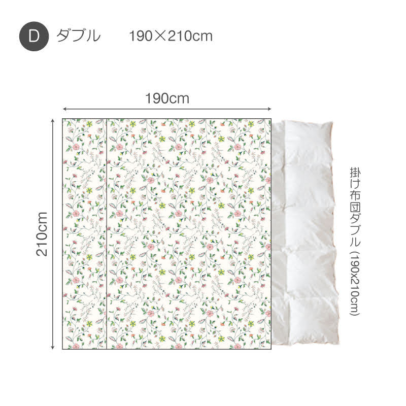 英国調の更紗風プリント リザ コンフォーターカバー