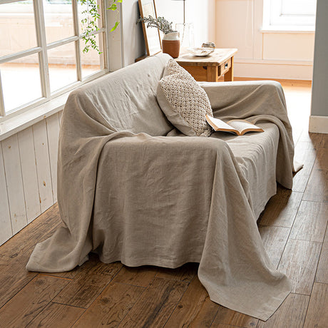 上質なリネン麻のマルチカバー ファインリネン one-wash【Fab the Home】
