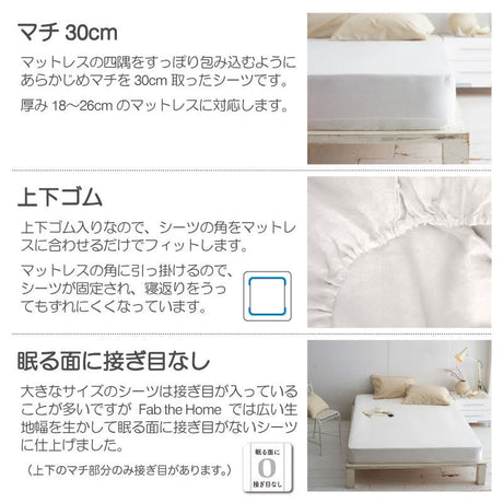 さらりとやさしいリネンミックス one-wash ボックスシーツ【Fab the Home】
