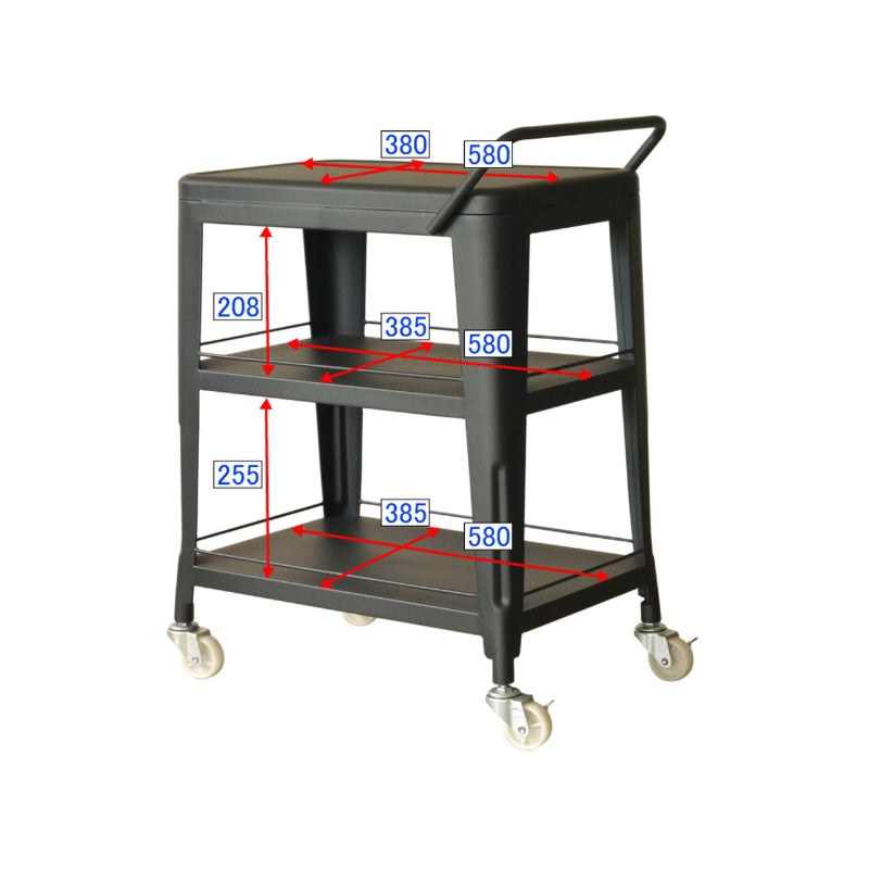 キッチンにもガレージにも馴染む無骨なスチールワゴン