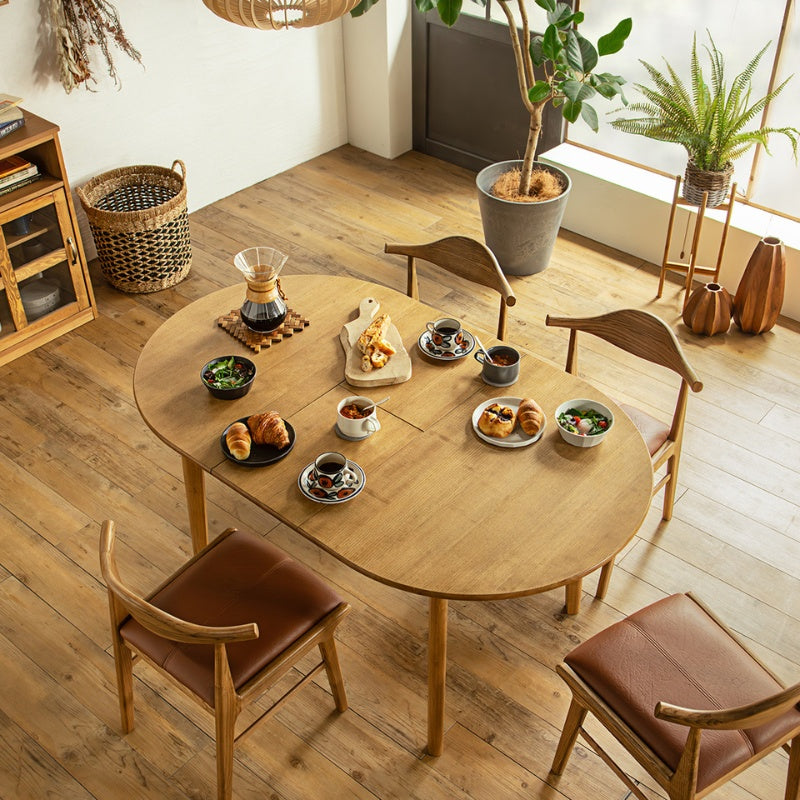 ダイニングテーブル 2人の寛ぎから4人の団欒まで 暮らしに合わせて広がる伸長式オーバル 幅120～150cm