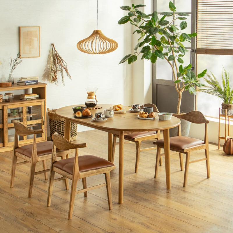 ダイニングテーブル 2人の寛ぎから4人の団欒まで 暮らしに合わせて広がる伸長式オーバル 幅120～150cm