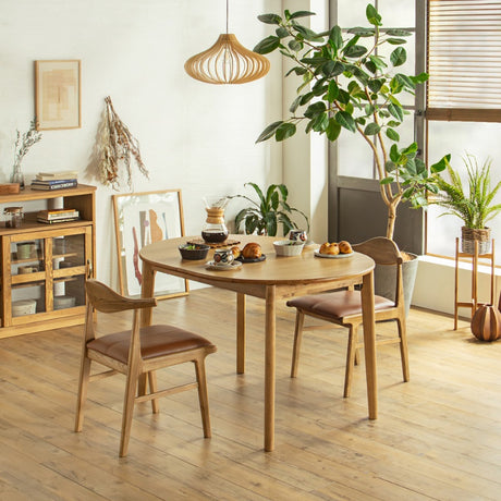 ダイニングテーブル 2人の寛ぎから4人の団欒まで 暮らしに合わせて広がる伸長式オーバル 幅120～150cm