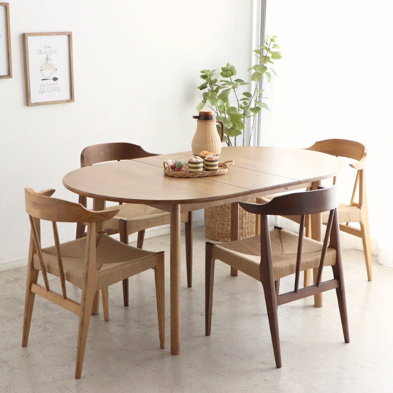 ダイニングテーブル 2人の寛ぎから4人の団欒まで 暮らしに合わせて広がる伸長式オーバル 幅120～150cm