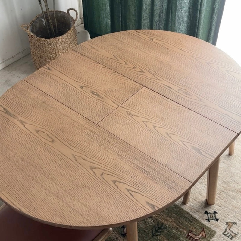 ダイニングテーブル 丸から楕円へ自在に変化 使う人数に合わせて形を変える伸長式 幅90～120cm