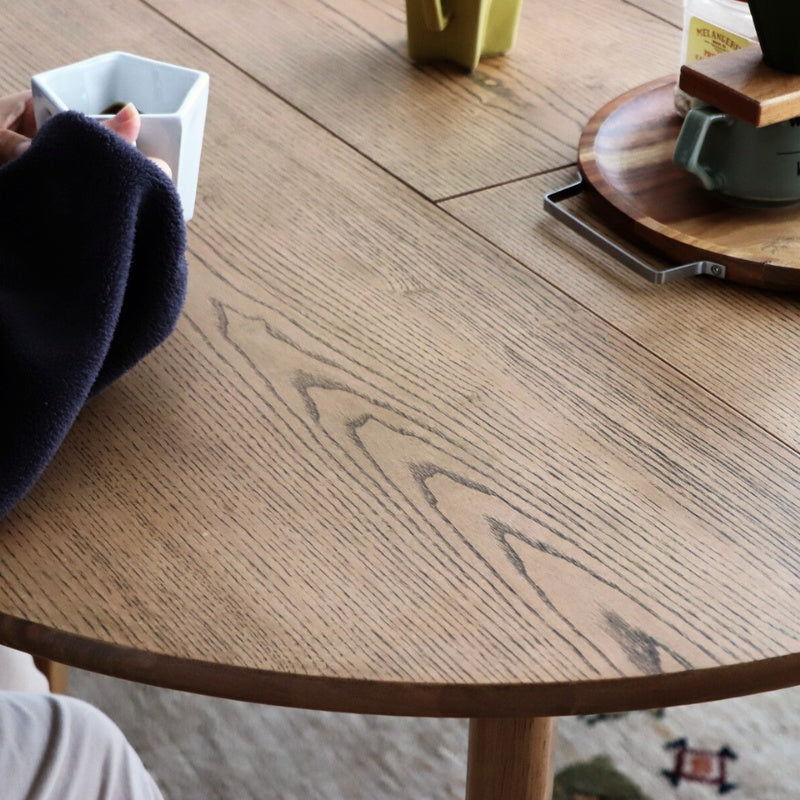 ダイニングテーブル 丸から楕円へ自在に変化 使う人数に合わせて形を変える伸長式 幅90～120cm