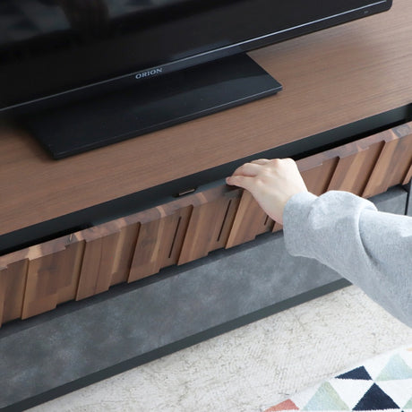 TVボード 幅140cm 都会的な異素材デザイン ワンルームを上質に彩る完成品