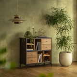 ローシェルフ 幅90cm 散らかるリビングを賢く整理 見せる収納と隠す収納を両立