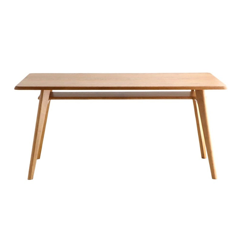 ダイニングテーブル 角丸デザインでお子様も安心 オーク材の温もりが家族を包む