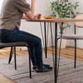 ダイニングテーブル 2人〜4人用 温もりのある木目調デザインとシンプルなアイアンが特徴