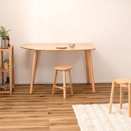 壁付けできるダイニングテーブル 天然木 120cm