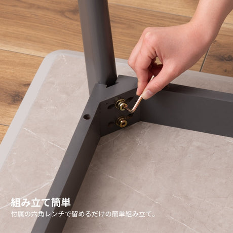 コンパクトダイニングテーブル 大理石調 80cm