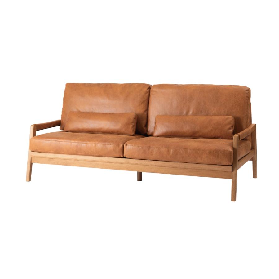 開梱設置配送】3人掛けソファ 本革のような存在感クロスレザーソファ