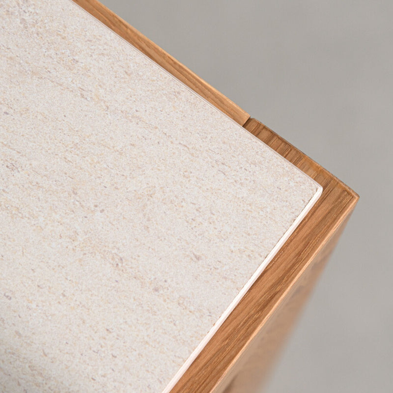 【開梱設置配送】ダイニングテーブル オークの木目を活かしたフレームと石目調の天板