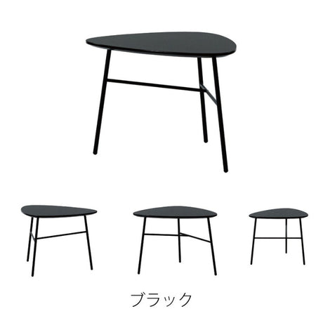 サイドテーブル 幅60cm モダンな黒脚と耐久天板でリビングをスマートに