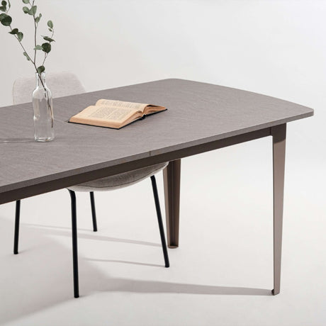 伸長式ダイニングテーブル ストーン調天板 幅160～210cm