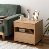 サイドチェスト 引き出し2段 オープン収納付き 幅50cm