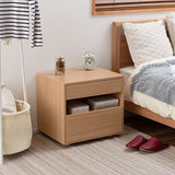 サイドチェスト 引き出し2段 オープン収納付き 幅50cm