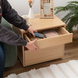 サイドチェスト 引き出し2段 オープン収納付き 幅50cm