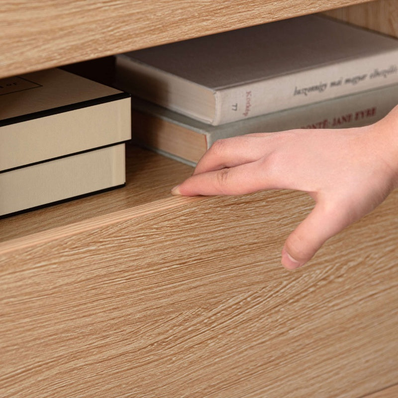 サイドチェスト 引き出し2段 オープン収納付き 幅50cm