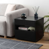 サイドチェスト 引き出し2段 オープン収納付き 幅50cm