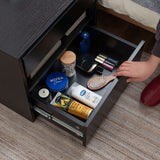 サイドチェスト 引き出し2段 オープン収納付き 幅50cm