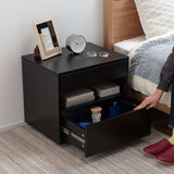 サイドチェスト 引き出し2段 オープン収納付き 幅50cm