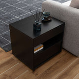 サイドチェスト 引き出し2段 オープン収納付き 幅50cm