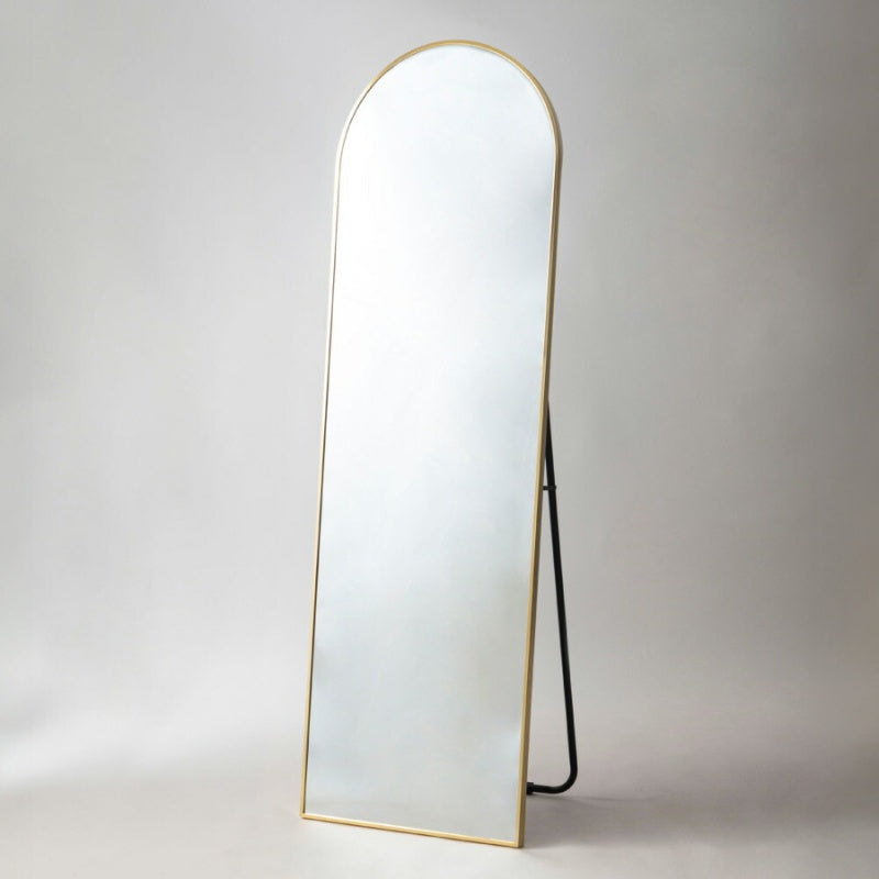 スタンドミラー 幅50cm アーチ型 シャープなメタルフレーム