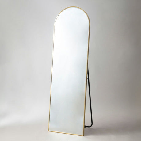 スタンドミラー 幅50cm アーチ型 シャープなメタルフレーム