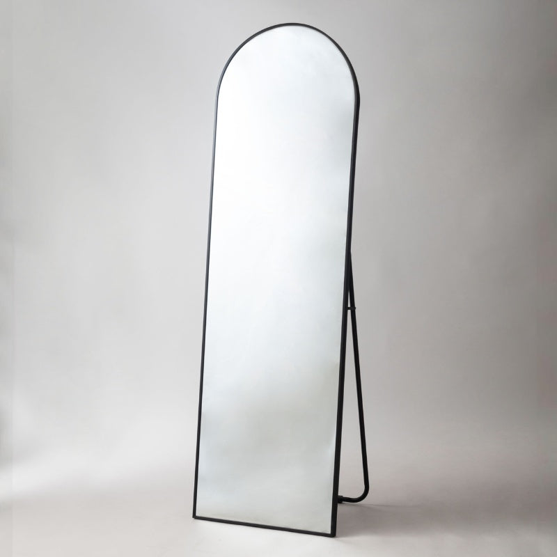 スタンドミラー 幅50cm アーチ型 シャープなメタルフレーム