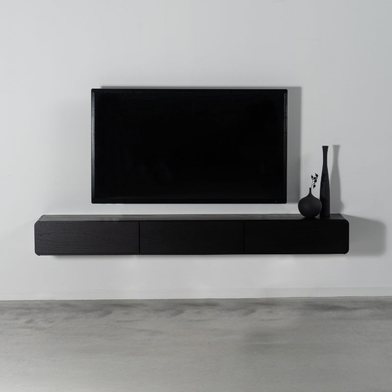 壁掛けテレビボード 幅180cm 木目が美しいオーク材のフロート収納 要施工