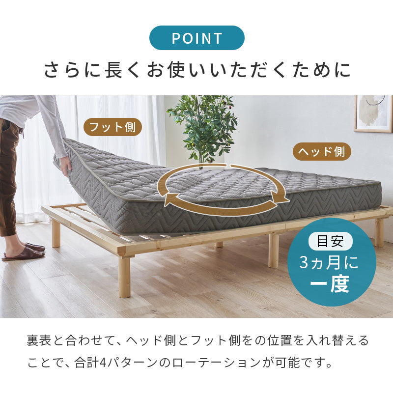 ポケットコイルマットレス 全面メッシュで蒸れにくく朝まで快適 両面使える高耐久設計 シングル～セミダブル