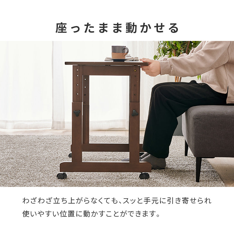 1人用こたつセット 70×45cm 高さ6段階 座椅子にもチェアにも合わせられる昇降式こたつデスク