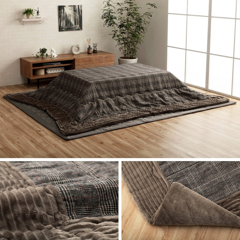 チェック柄のモダンなこたつ掛け布団 バラン