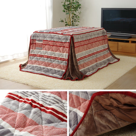 ストライプ柄カジュアルこたつ布団 ハイタイプ ダイニングタイプ