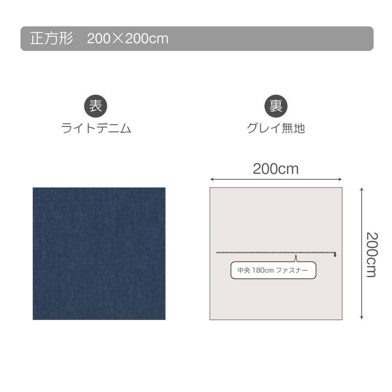 やさしいソフトな肌ざわりのデニムこたつ布団カバー ライトデニム【Fab the Home】